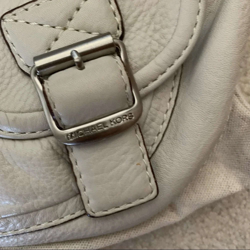 Michael Kors Y2K white leather hobo bag